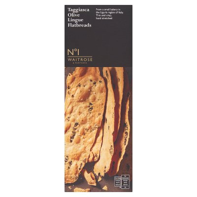 Waitrose No.1 Italian Taggiasca Olive Lingue Flatbreads100g