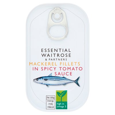 Waitrose Essential Mackerel in Spicy Tomato Sauce, 125g
