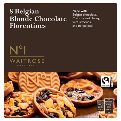 Waitrose No.1 Blonde Choc & Seasalt Florentines 172g