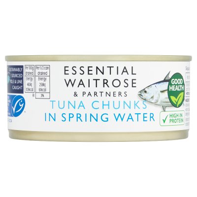 Waitrose Essential MSC Tuna Chunks in Spring Water 160g