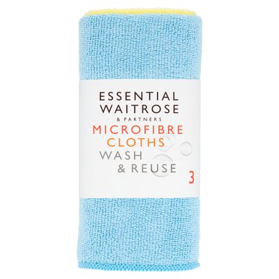 Waitrose Essential Microfibre Cloths 3s