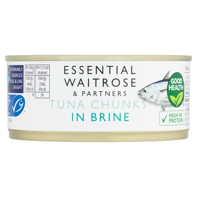 Waitrose Essential MSC Tuna Chunks in Brine 160g