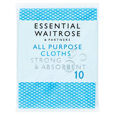 Waitrose Essential All Purpose Cloths, 10 per pack