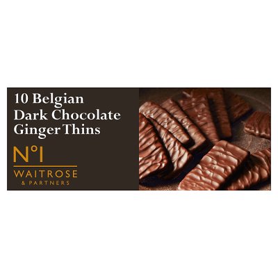 Waitrose No.1 Dark Chocolate & Ginger Thins100g