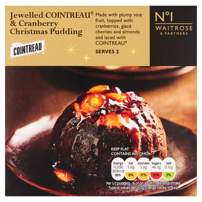 Waitrose No.1 Jewelled Cointreau & Cranberry Christmas Pudding 227g