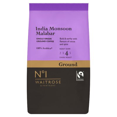 Waitrose No.1 India Monsoon Malabar Single Origin Ground Coffee 227g