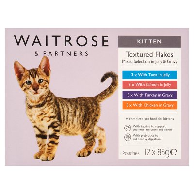 Waitrose Textured Flakes in Jelly & Gravy for Kittens 12 x 85g