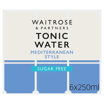 Waitrose Sugar Free Mediterranean Style Tonic Water Cans 6 x 250ml