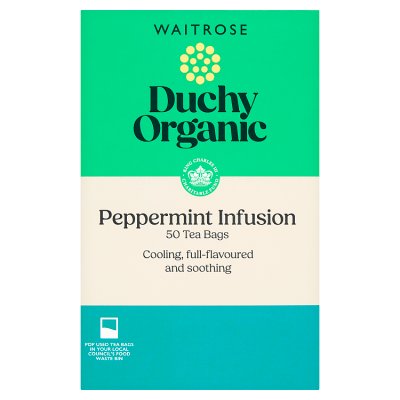 Waitrose Duchy Organic Peppermint Infusion Tea 50 Tea Bags, 75g