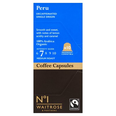 Waitrose No.1 Peru Decaf Coffee Capsules 54g