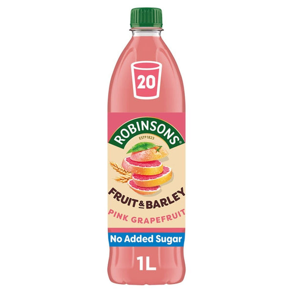 Robinsons Fruit & Barley, Pink Grapefruit With No Added Sugar, 1 Litre