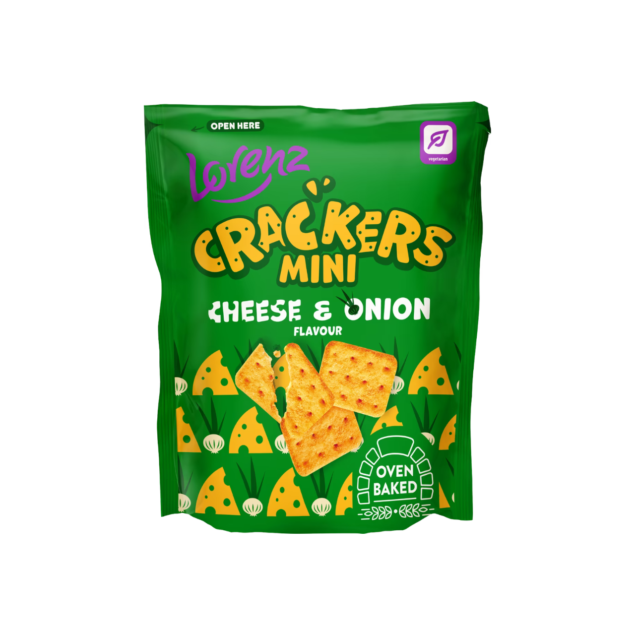 Lorenz Mini Crackers - Cheese & Onion Flavour 100g