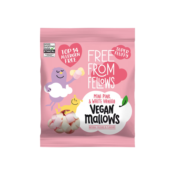 Free From Fellows Vegan Vanilla Pink & White Mini Mallows 105g