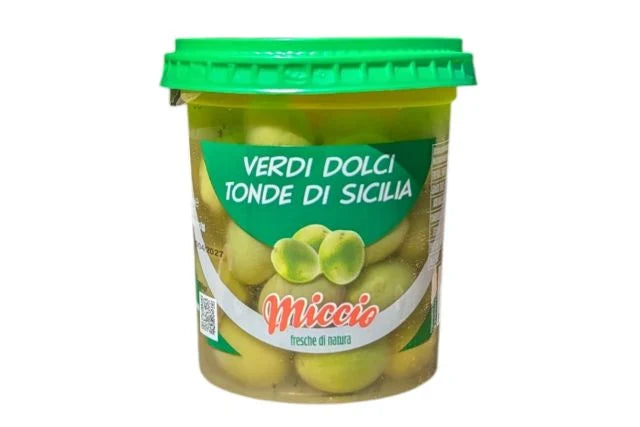 Miccio Round Sweet Green Olives from Sicily   200g
