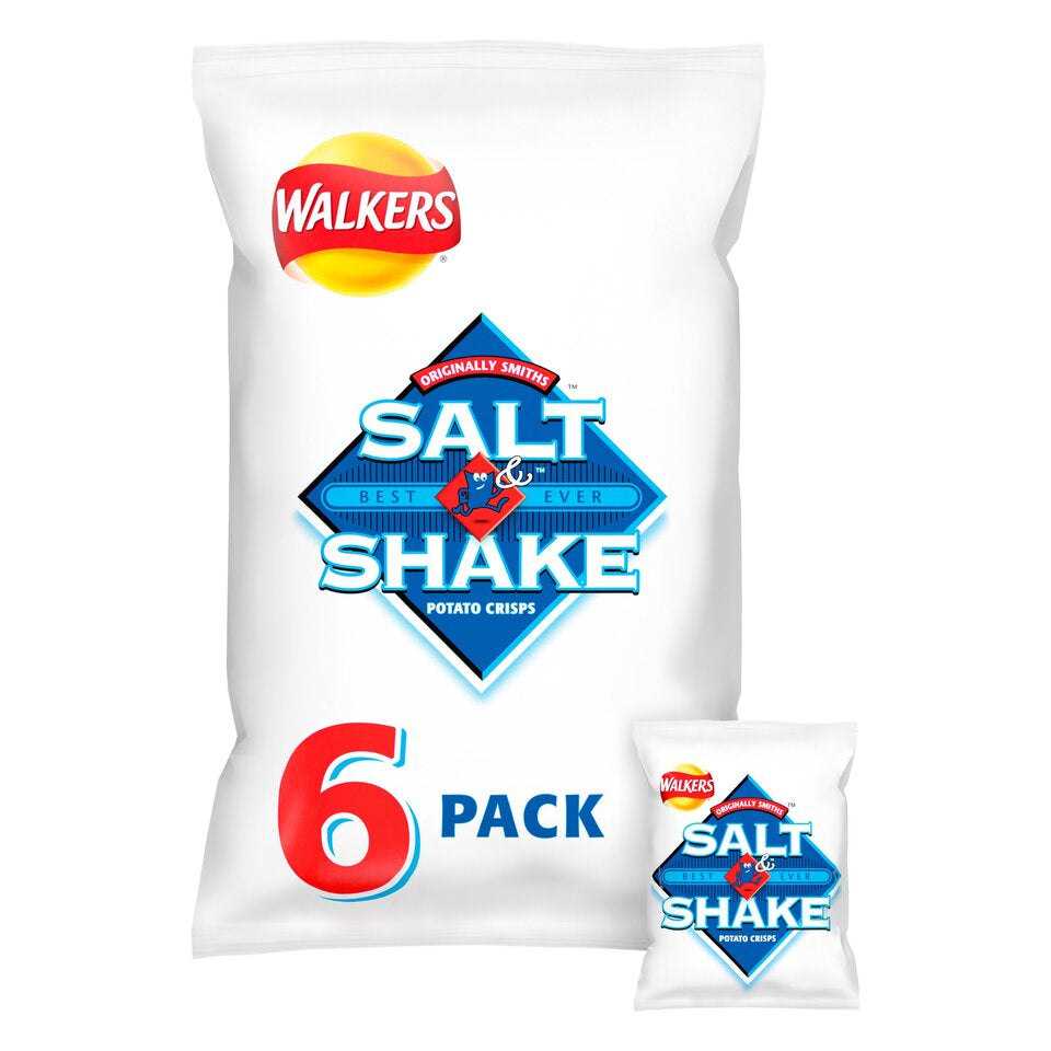 Walkers Salt & Shake Multipack Crisps, 6x24g