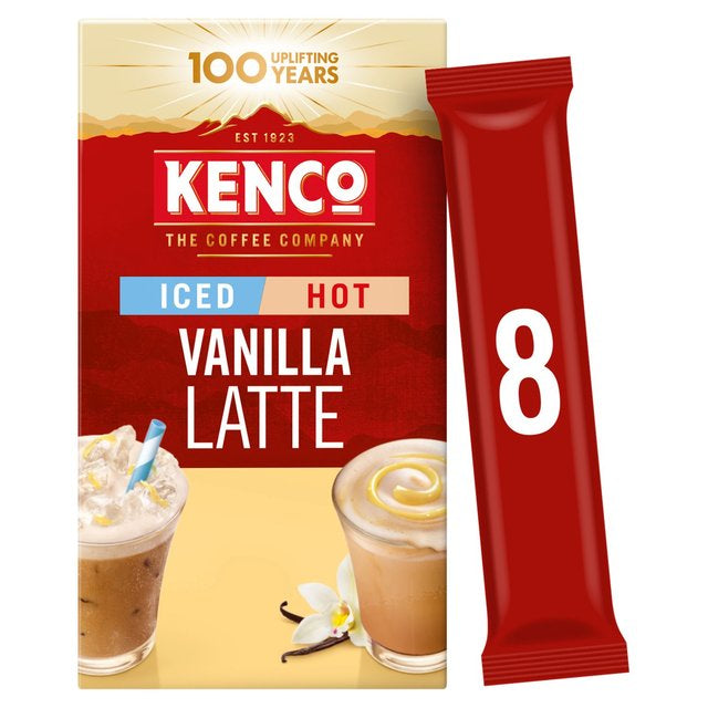 Kenco Iced Hot Vanilla Latte Instant Coffee Sachets 8 Pack