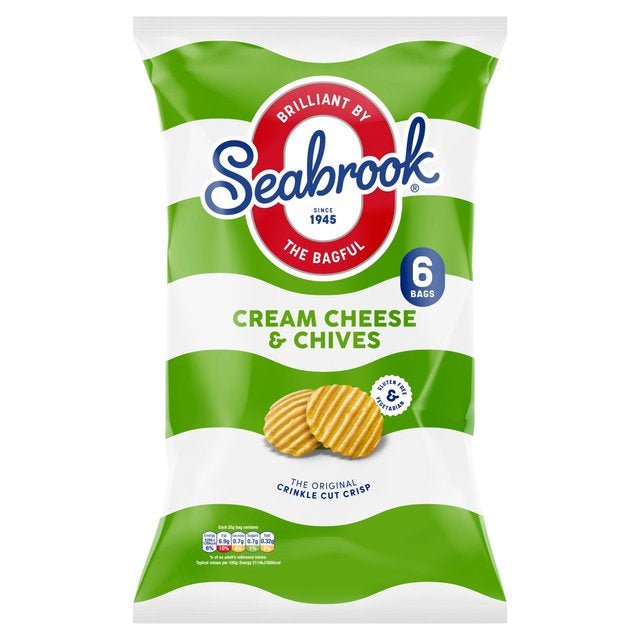 Seabrook Cheese & Chive Crisps, 6x25g