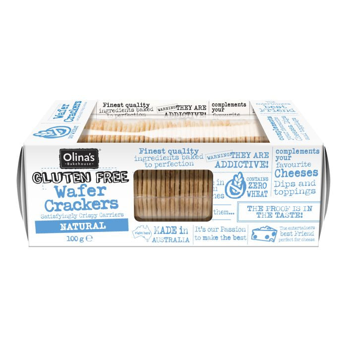 Olina's Gluten Free Wafer Crackers Natural, 100g
