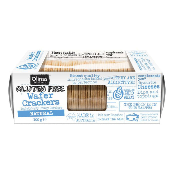 Olina's Gluten Free Wafer Crackers Natural, 100g