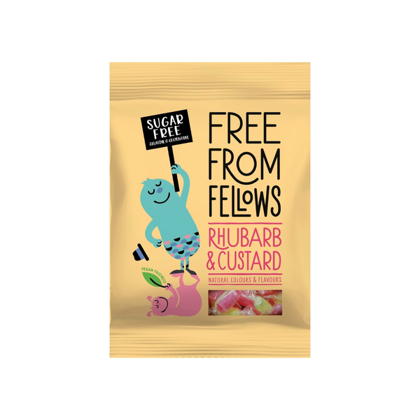 Free From Fellows Vegan Sugar Free Rhubarb & Custard 70g