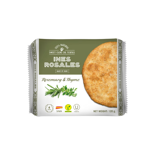Ines Rosales Savoury Olive Oil Tortas with Rosemary & Thyme 120g