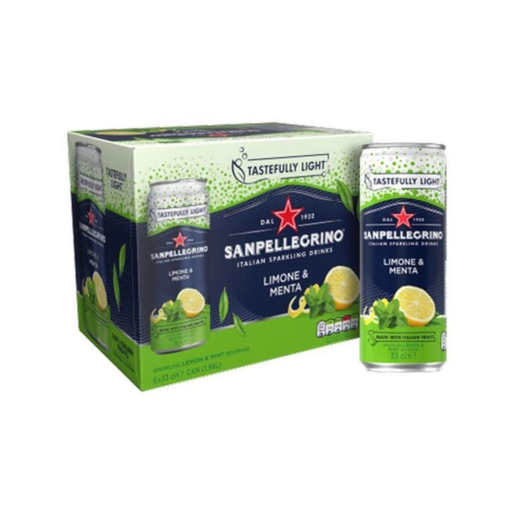 San Pellegrino Lemon & Mint Sparkling Soft Drinks 6x33cl