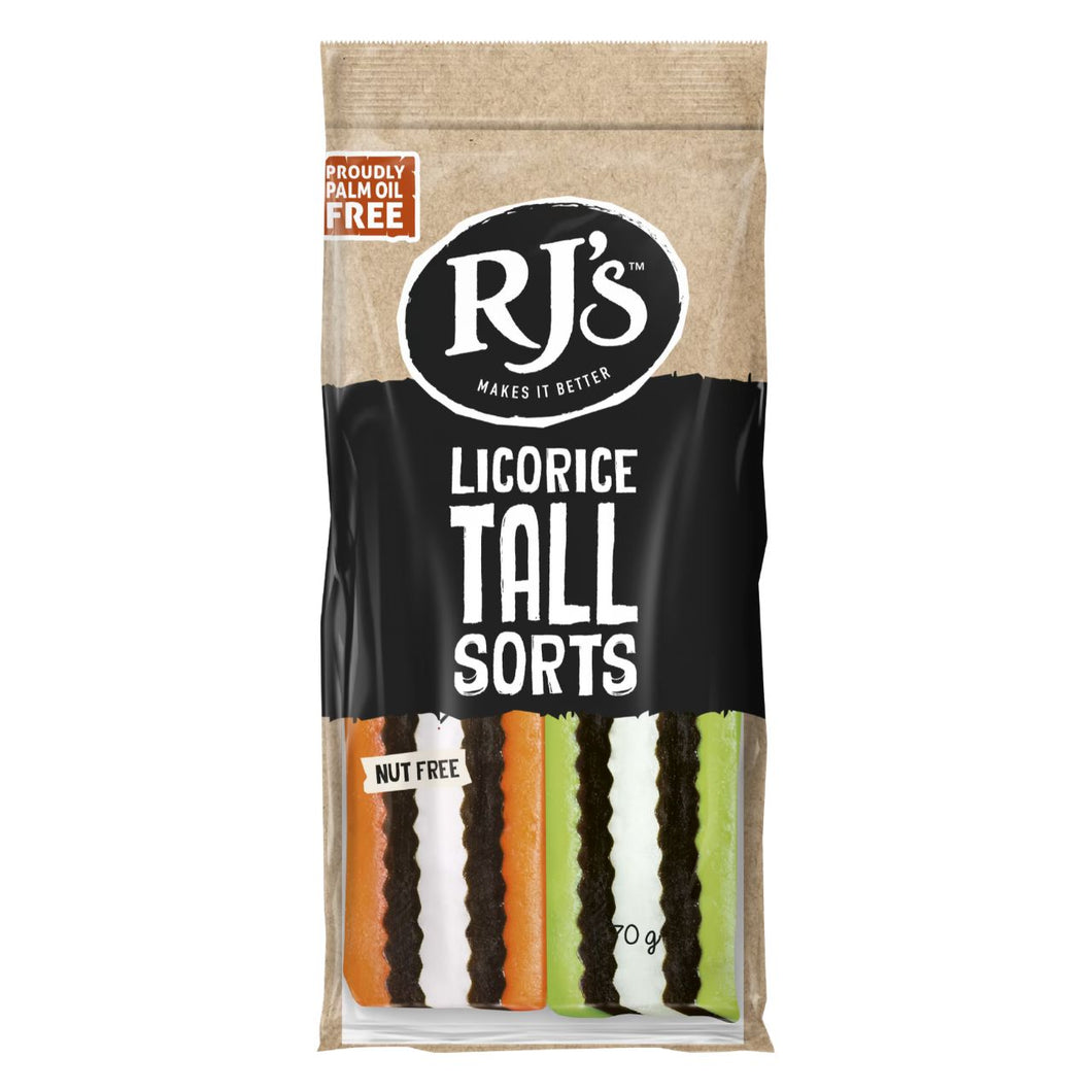 Rj's Licorice Licorice Tallsorts 70g