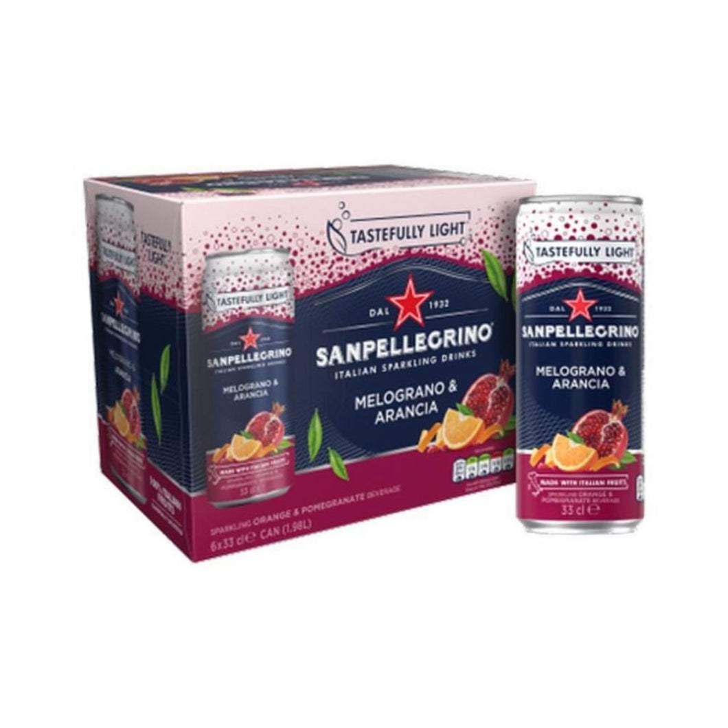 San Pellegrino Pomegranate & Orange Sparkling Soft Drinks 6x33cl
