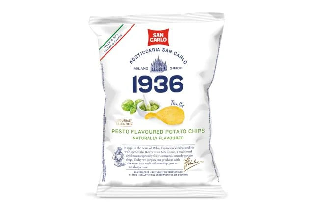 San Carlo Basil Pesto Flavoured Potato Chips    100g