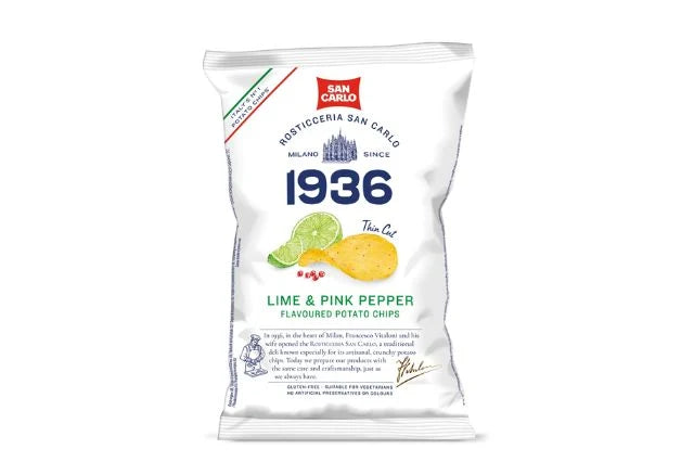 San Carlo Lime & Pink Pepper Flavour Crisps  50g