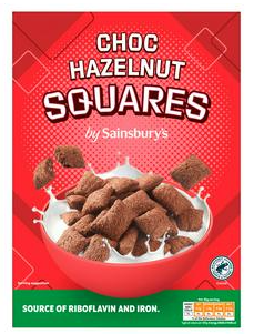 Sainsbury's Choco Hazelnut Squares Cereal 375g