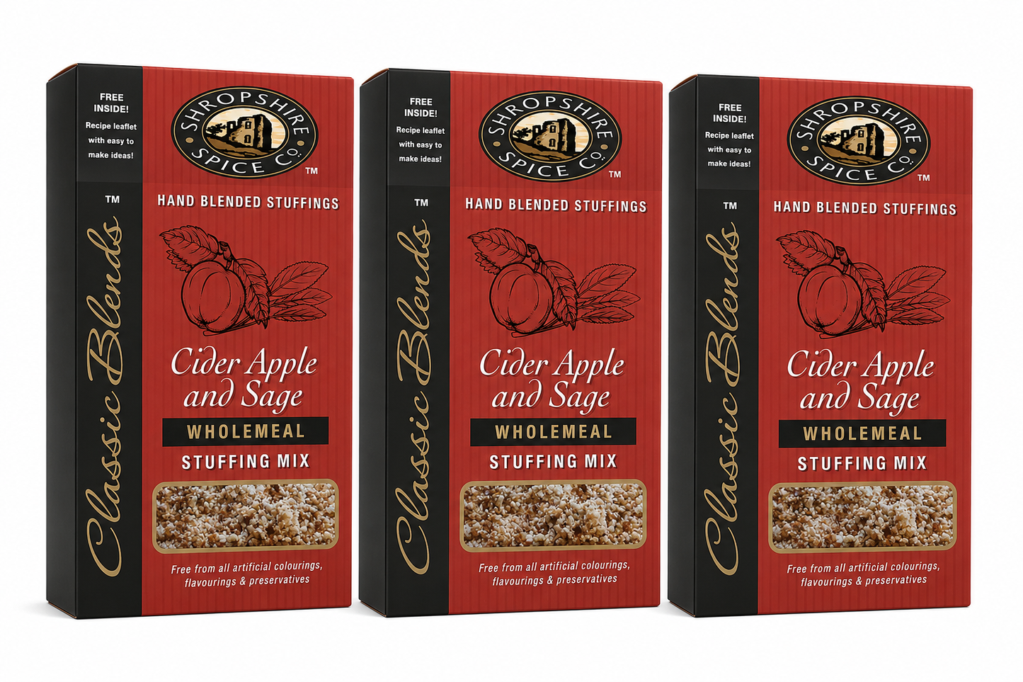 SHROPSHIRE SPICE CO. Cider Apple & Sage Wholemeal Stuffing Mix 150g - Pack of 3