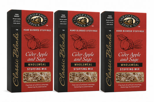 SHROPSHIRE SPICE CO. Cider Apple & Sage Wholemeal Stuffing Mix 150g - Pack of 3