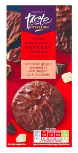 Sainsbury's Dark Chocolate & Ginger Cookies, Taste the Difference 200g