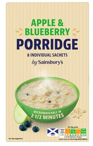 Sainsbury's Apple & Blueberry Porridge 8 x 36g (288g)