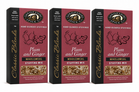 SHROPSHIRE SPICE CO. Plum & Ginger Wholemeal Stuffing Mix 150g - Pack of 3