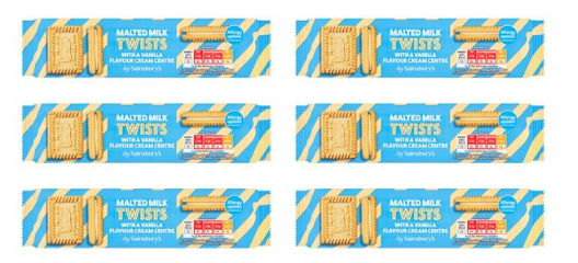 Sainsbury's Malted Milk Twists 150g - pack of 6