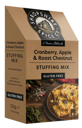 SHROPSHIRE SPICE CO. Gluten Free Cranberry, Apple & Chestnut Stuffing 120g