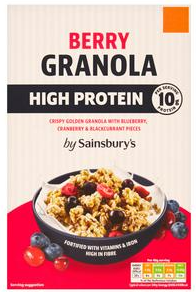 Sainsbury's High Protein Berry Granola 375g