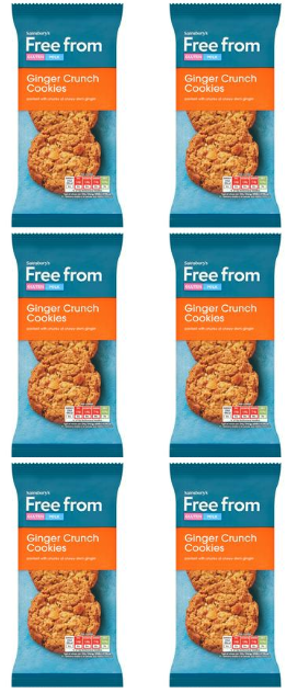 Sainsbury's Free From Ginger Crunch Cookies 150g - pack of 6