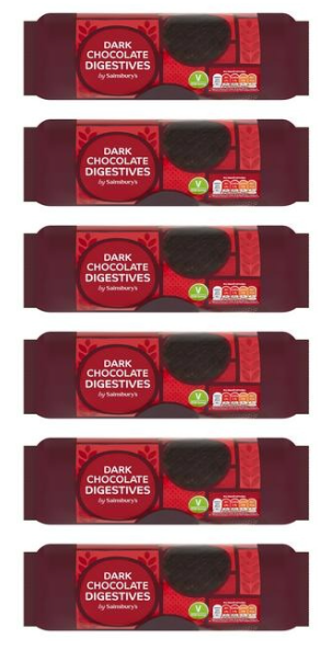 Sainsbury's Dark Chocolate Digestives 300g - pack of 6