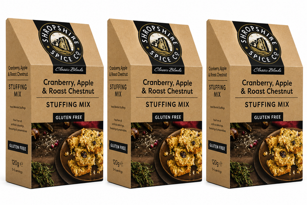 SHROPSHIRE SPICE CO. Gluten Free Cranberry, Apple & Chestnut Stuffing 120g - Pack of 3