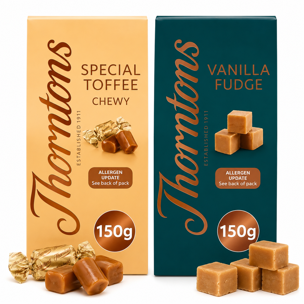 Thorntons Vanilla Fudge 150g & Thorntons Chewy Special Toffee 150g - Variety Pack