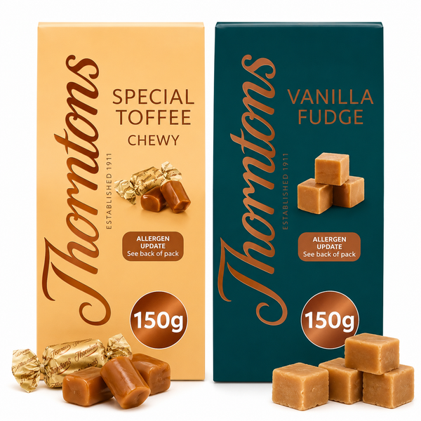 Thorntons Vanilla Fudge 150g & Thorntons Chewy Special Toffee 150g - Variety Pack