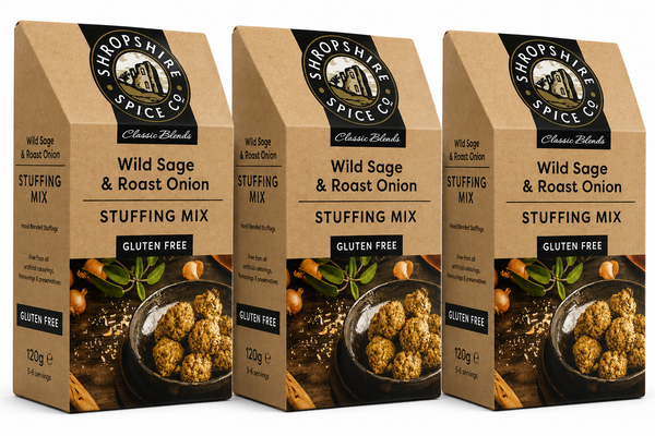 SHROPSHIRE SPICE CO. Gluten Free Wild Sage & Roast Onion Stuffing 120g - Pack of 3