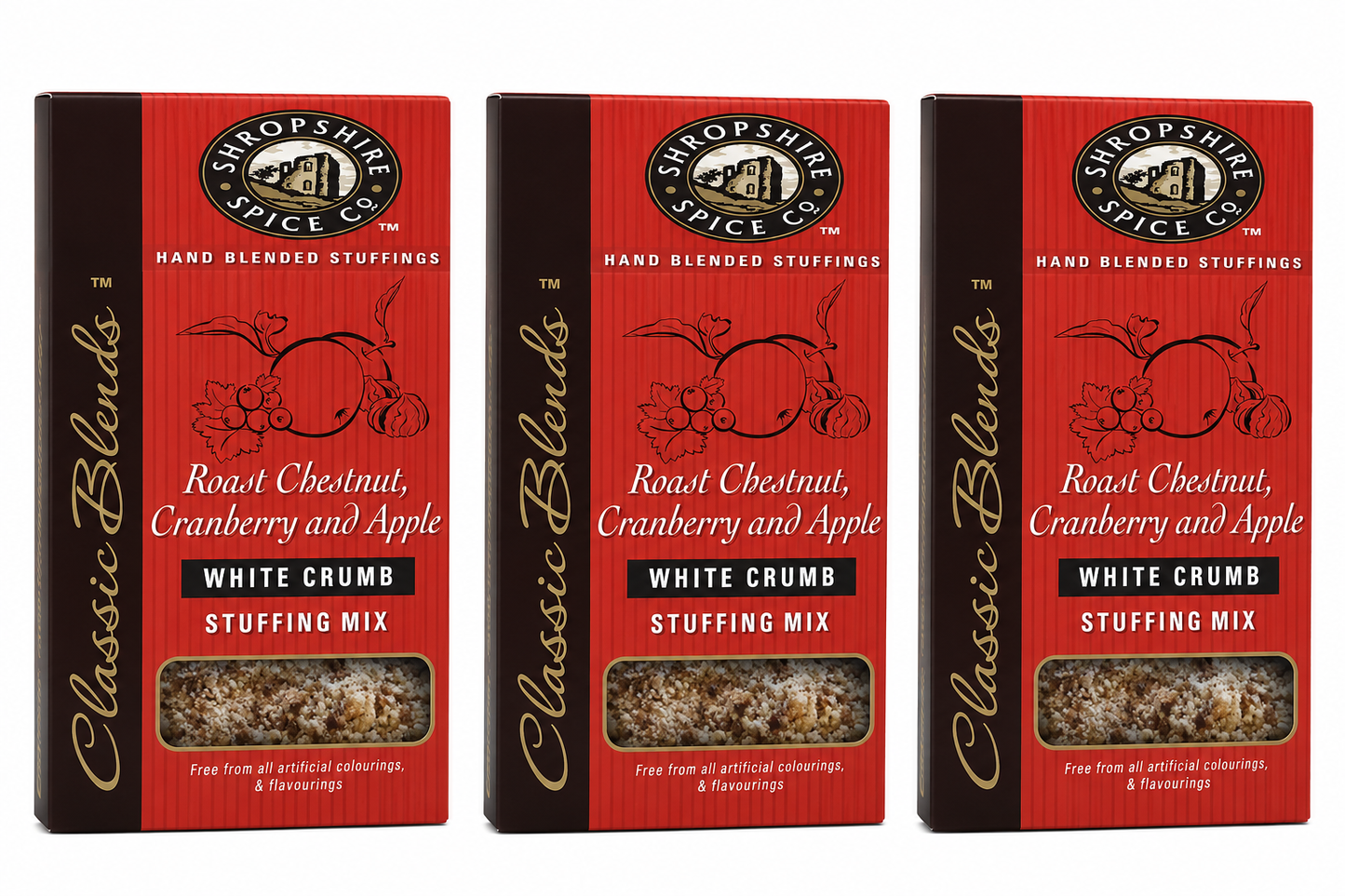 SHROPSHIRE SPICE CO. Roast Chestnut, Cranberry & Apple White Crumb Stuffing 150g - Pack of 3