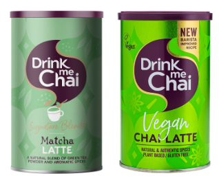 DRINK ME CHAI Signature Blends Matcha Chai Latte 238g & DRINK ME CHAI Vegan Chai Latte 250g
