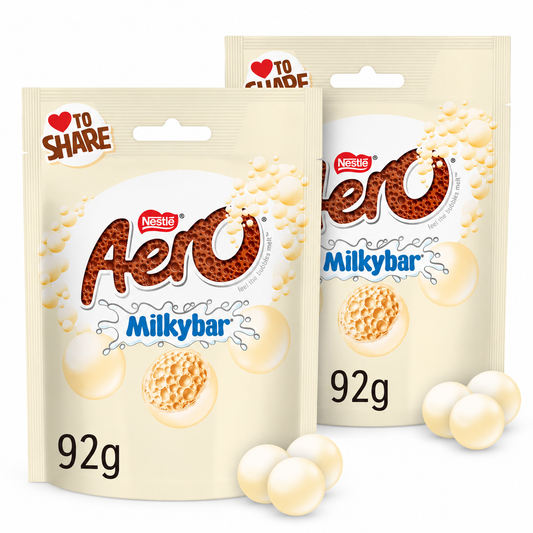 Aero Bubbles Milkybar Pouch Bag 2 x 92g