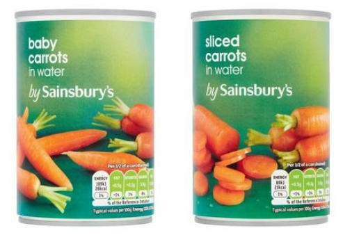 Sainsburys Tinned Carrots Pack