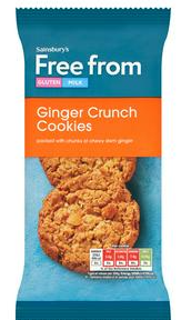 Sainsbury's Free From Ginger Crunch Cookies 150g